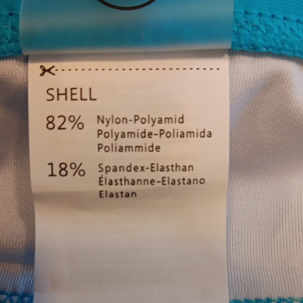 NWT. CHARMO Vibrant Aqua  Sporty High-waist Bikini Set with Lime Details - Picture 8 of 8